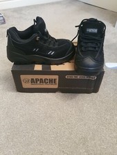 Apache Industrial Footwear Steel Toe Steel Midsole UK 3 Black Leather