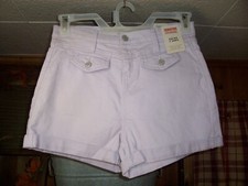 LEVI STRAUSS GIRLS HIGH RISE LAVENDER SHORTS SIZE 16 STRETCH FABRIC CASUAL SUMME