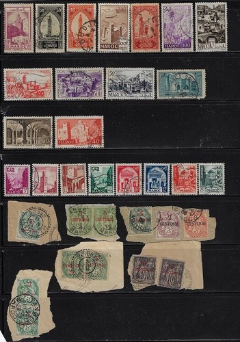 France: Morocco: 1903; to 1940, good lot stamps and fragments, Used, EBFRc09 - Picture 2 of 2