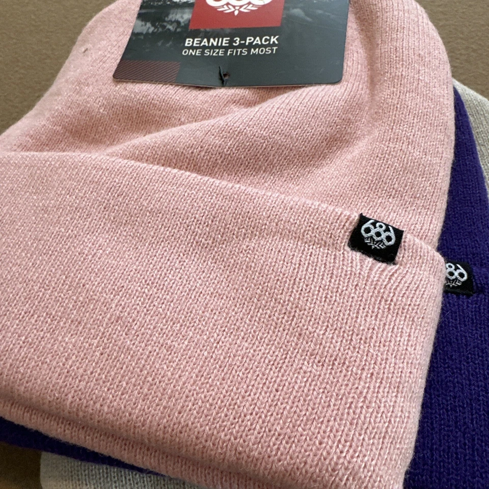 686 Unisex Adulto Enrollable Sombrero Pastel Paquete de 3 Gorros Talla Única Foto 2 de 4