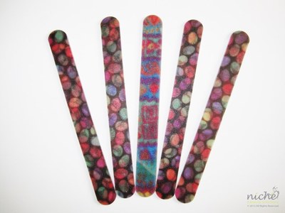 Lot De 5 Limes à Ongles Acryliques Lavables - Tribal, Double Face, Couleurs Assorties