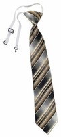Tigertie Security Sicherheits Krawatte In Braun Silber Anthrazit Grau Gestreift