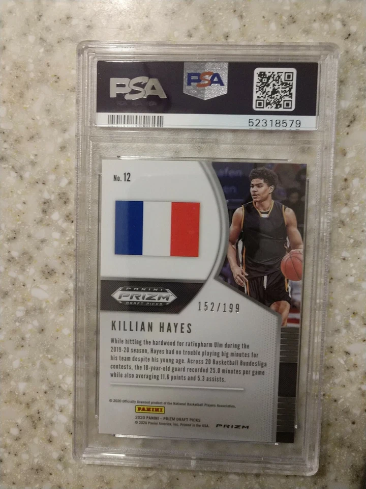 2020 Panini /199 Prizm Draft Picks #12 KILLIAN HAYES Blue Rookie RC PSA 10 GEM! - Image 2 of 2