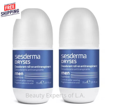 2 PACK Sesderma DRYSES Deodorant Antitranspirant Roll On For MEN 75ml EXP 05/30