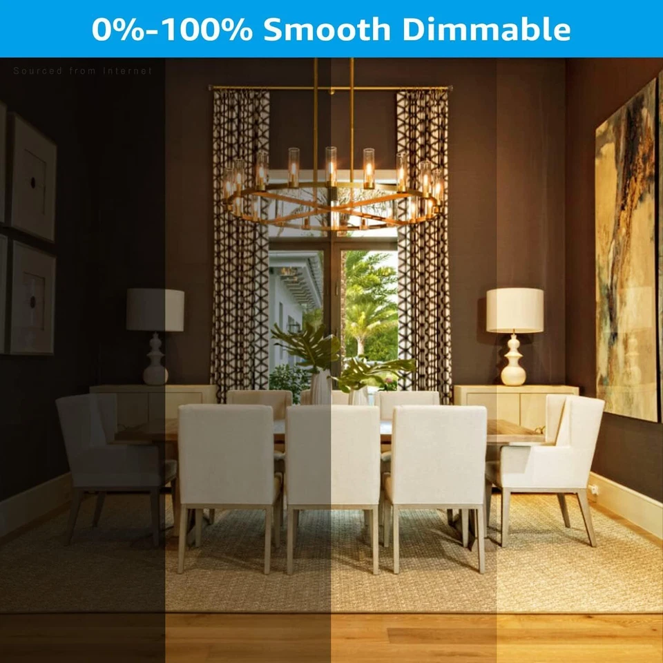 4Pack LED T6 Filament Light Bulb, E12, 4.5W(40W), Clear, 3000K, 450LM - Image 3 of 4