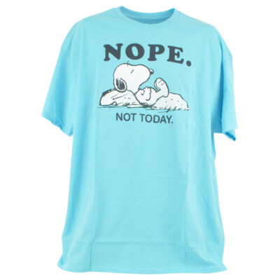 Peanuts Snoopy Nope Nicht Today Cartoon TV Rundhals Erwachsene T-Shirt 2X-Large
