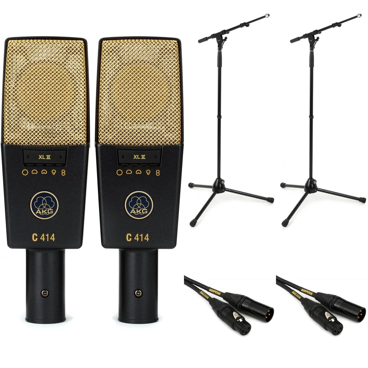 AKG C414 XLII/ST Matched Pair with Stands and Cables | eBay