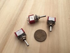 3 Pieces SPDT RED 3 Pins 12v Momentary 6mm Toggle Switch 5a 125v C35
