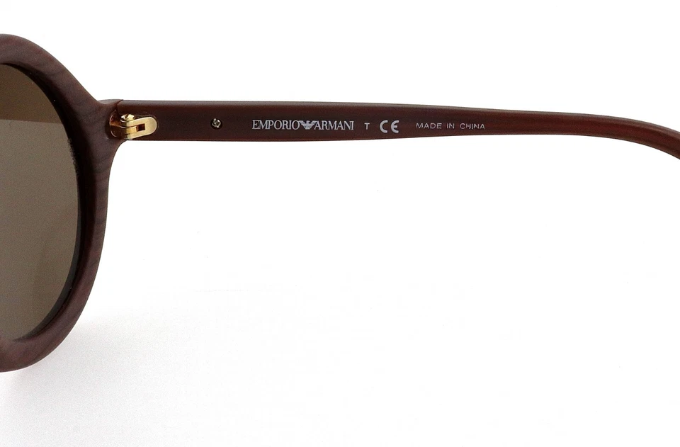 New EMPORIO ARMANI EA4011 5096/73 45mm Dark Woodgrain Panto Sunglasses Unisex - Image 4 of 4