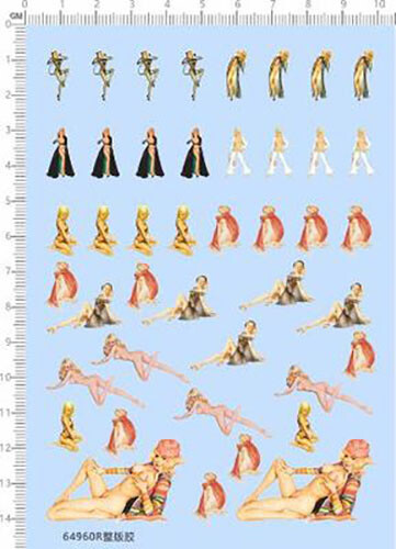 1/72 WWII US Airforce Fighter Classic Sexy girl Figure Marking Water Decal R