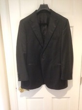Men  s Custom Sartoria Wool  Cashmere Black Tuxedo Sz US 44 See Measurements