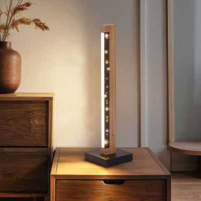 Tischlampe Tischleuchte Holzlampe Holzleuchte dunkelbraun BigLight