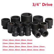 Heavy Duty 3/4" Drive Deep Impact Sockets Metric 17-46mm Cr-Mo Sleeves Penumatic