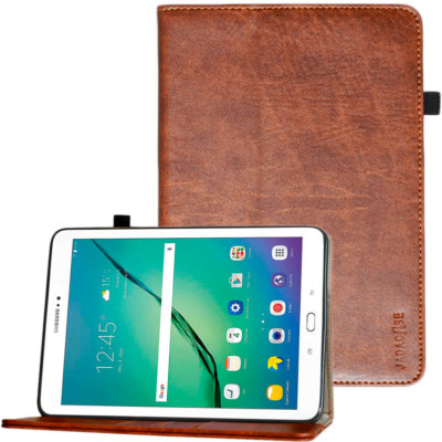 Luxury leather protective cover for Samsung Tab S3 tablet bag cover case stand Brown
