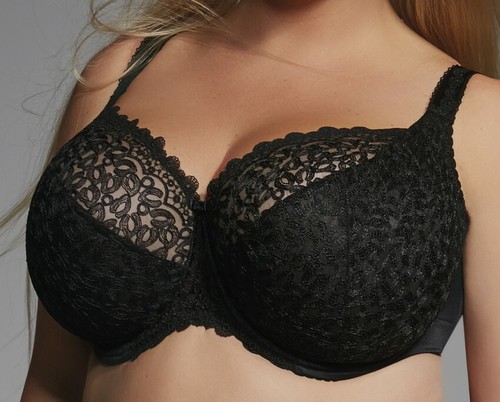 KRIS LINE Women's soft black bra plus size 30 32 34 36 38 40 42 44 46 48 50 B-O - Picture 9 of 12