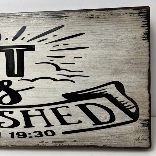 "It is finished" rustic decorative wall decor handmade wooden sign John 19:30 - Picture 7 of 8