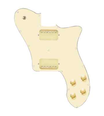 920D 72 Deluxe Tele Cream Loaded Pickguard Gold Rough Neck Humbuckers