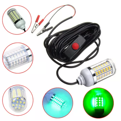 12V 15w LED GREEN UNDERWATER SUBMERSIBLE NIGHT FISHING LIGHT crappie ice squid - Picture 1 of 10