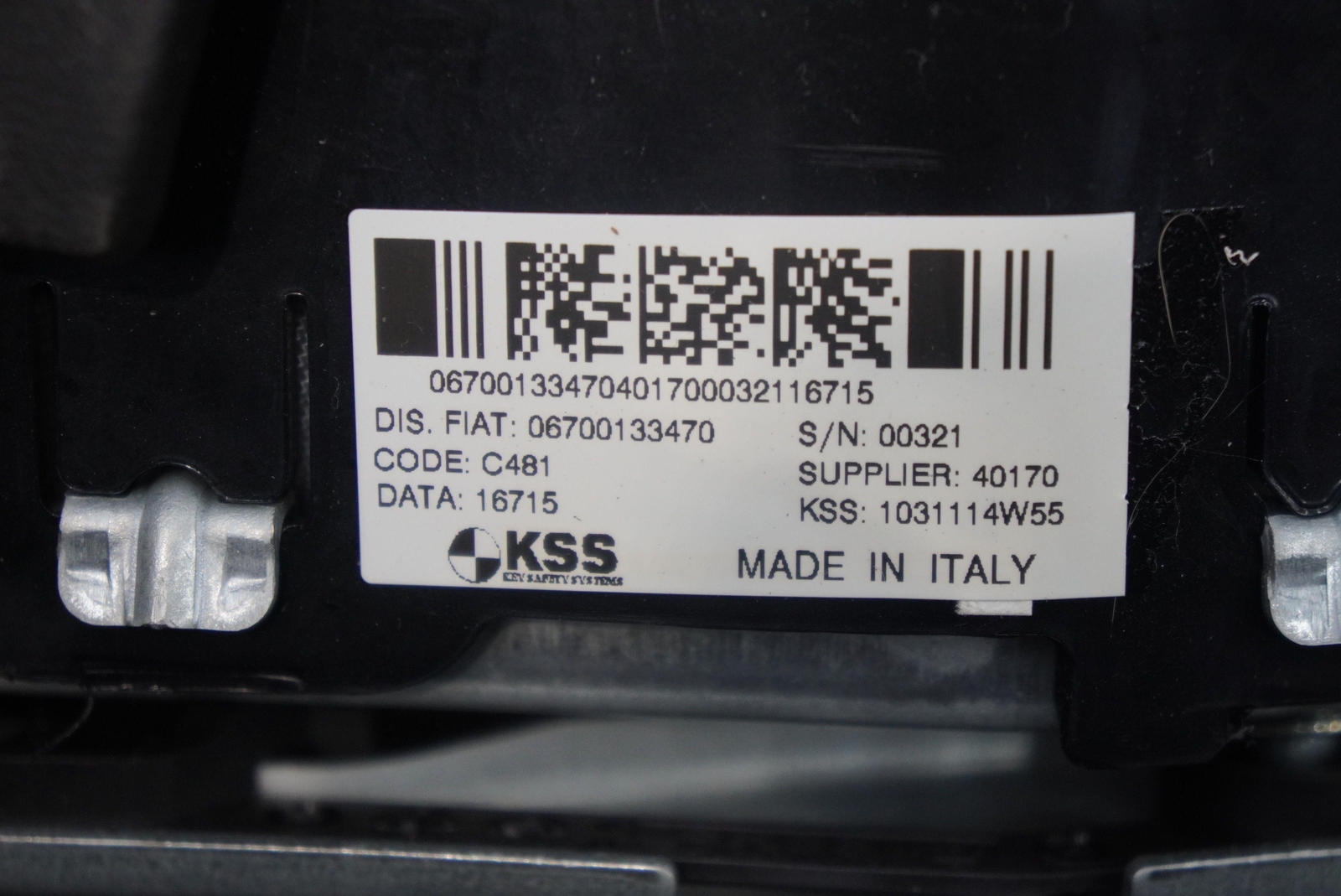 Front Left Steering Wheel Airbag 670013347 OEM Maserati Quattroporte M156 14-16