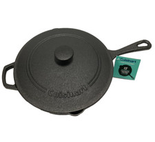 Cuisinart Cast Iron Pan with Lid, Pre Seasoned Chicken Fryer Pan PCI45-30