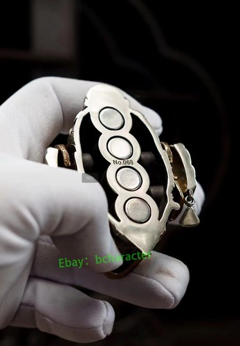 Máscara Mecánica Puño de Hierro Artesanal EDC "Rosa" 8cm Alivio del Estrés Metal Juguete Modelo - Imagen 6 de 6