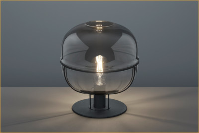 Tischleuchte Tischlampe Lorena schwarz Glas 1 x  E27. H 30cm