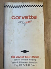 1980 Corvette Factory GM Original Owners Manual w/ Full Corvette News Card D8