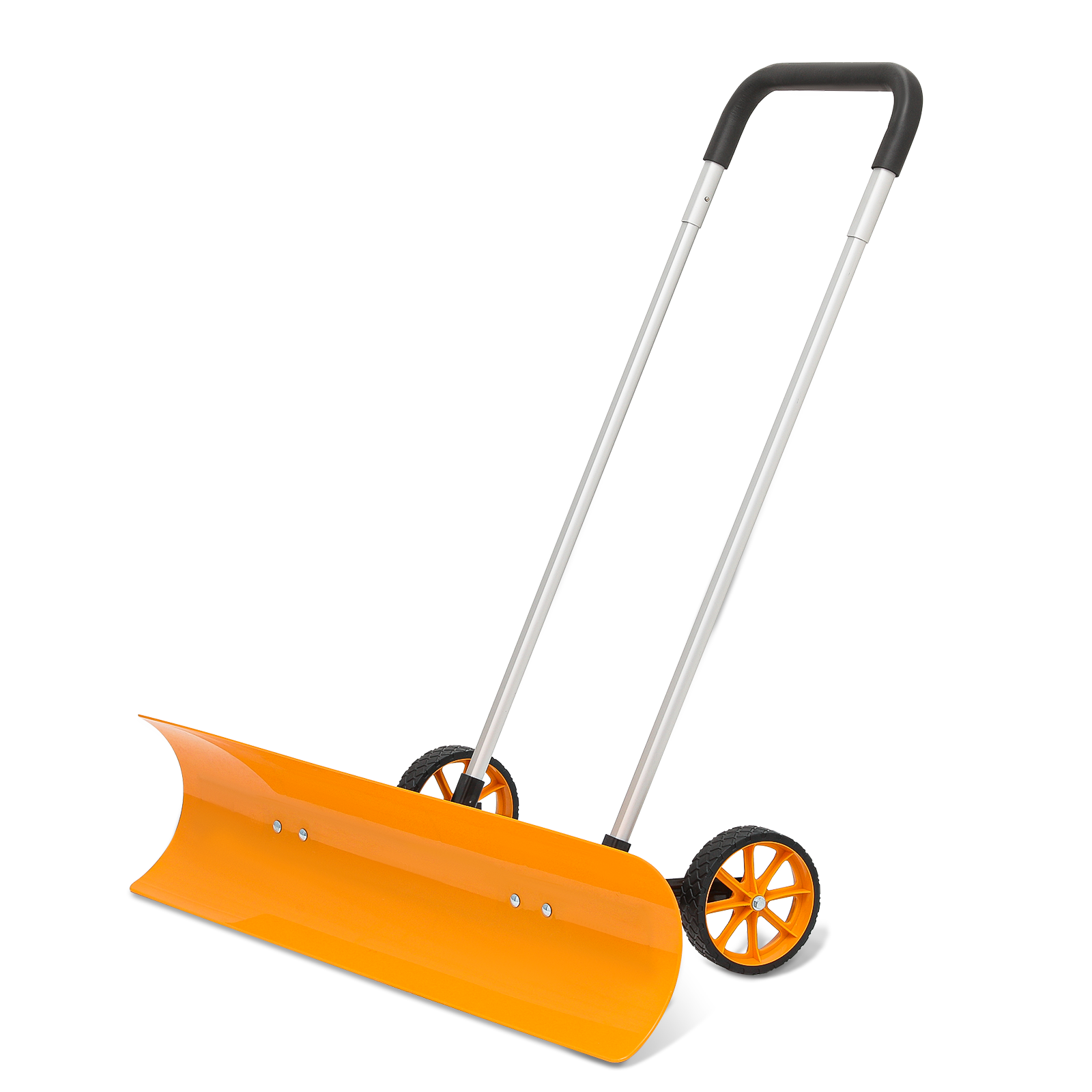 37" Aluminum Rolling Driveway Snow Shovel Pusher Adjustable Angled