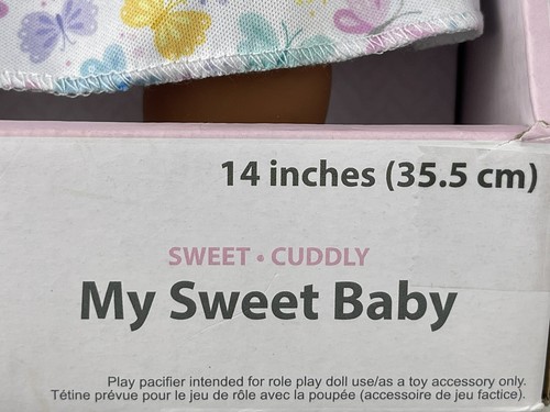 NIB Perfectly Cute My Sweet Baby Pink Dress Brunette Baby Doll with Brown Eyes - Picture 6 of 16