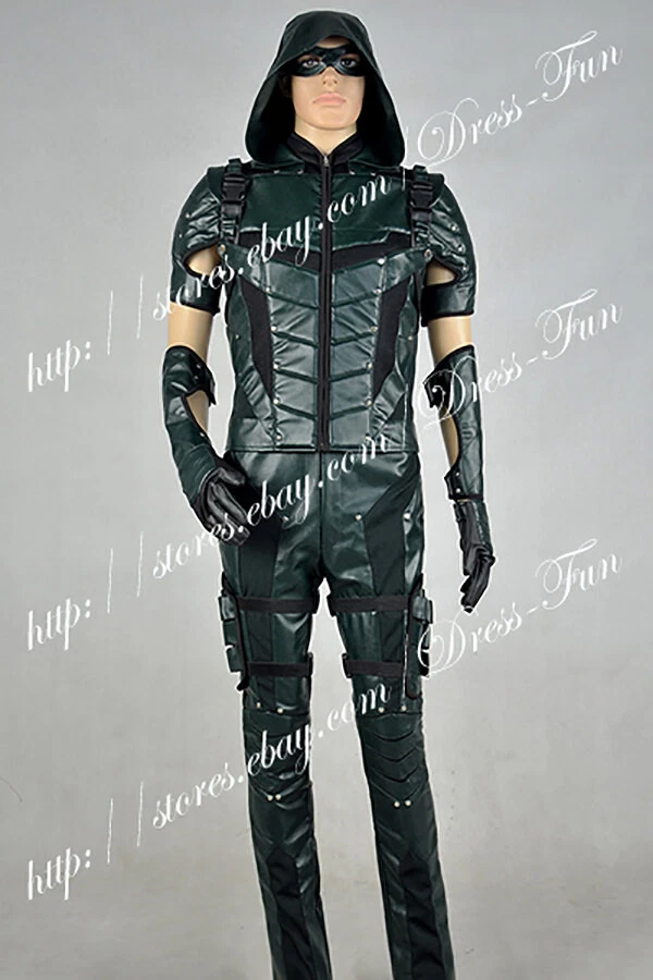 Green Arrow Temporada 4 Oliver Queen Disfraz Disfraz Uniforme de Combate Sudadera con Capucha Conjunto Completo Foto 2 de 4