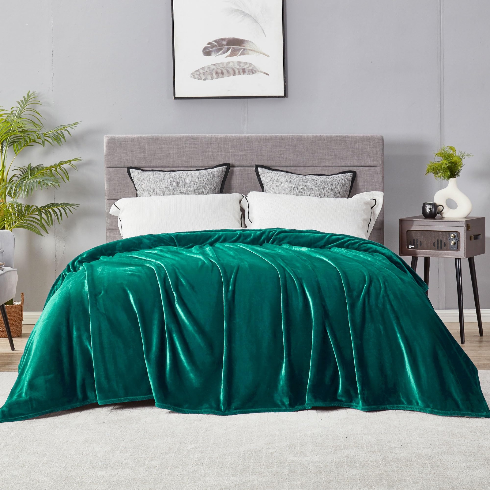 Extra Large Soft Comfy Fluffy Fleece Bed Blanket Queen Size 90