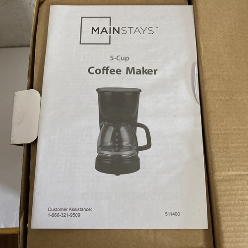 Mainstays 5 Cup Coffee Maker Removable Filter Basket, 511400 Ergo
