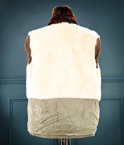 Vintage 1950s French ‘Canadienne’ Barnstormer Mackinaw Mouton Canvas Jacket “L” image 9