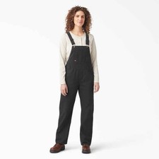 dickies Xsmall Women's overall black cotton blend canvas Bib Overalls FB206PBK