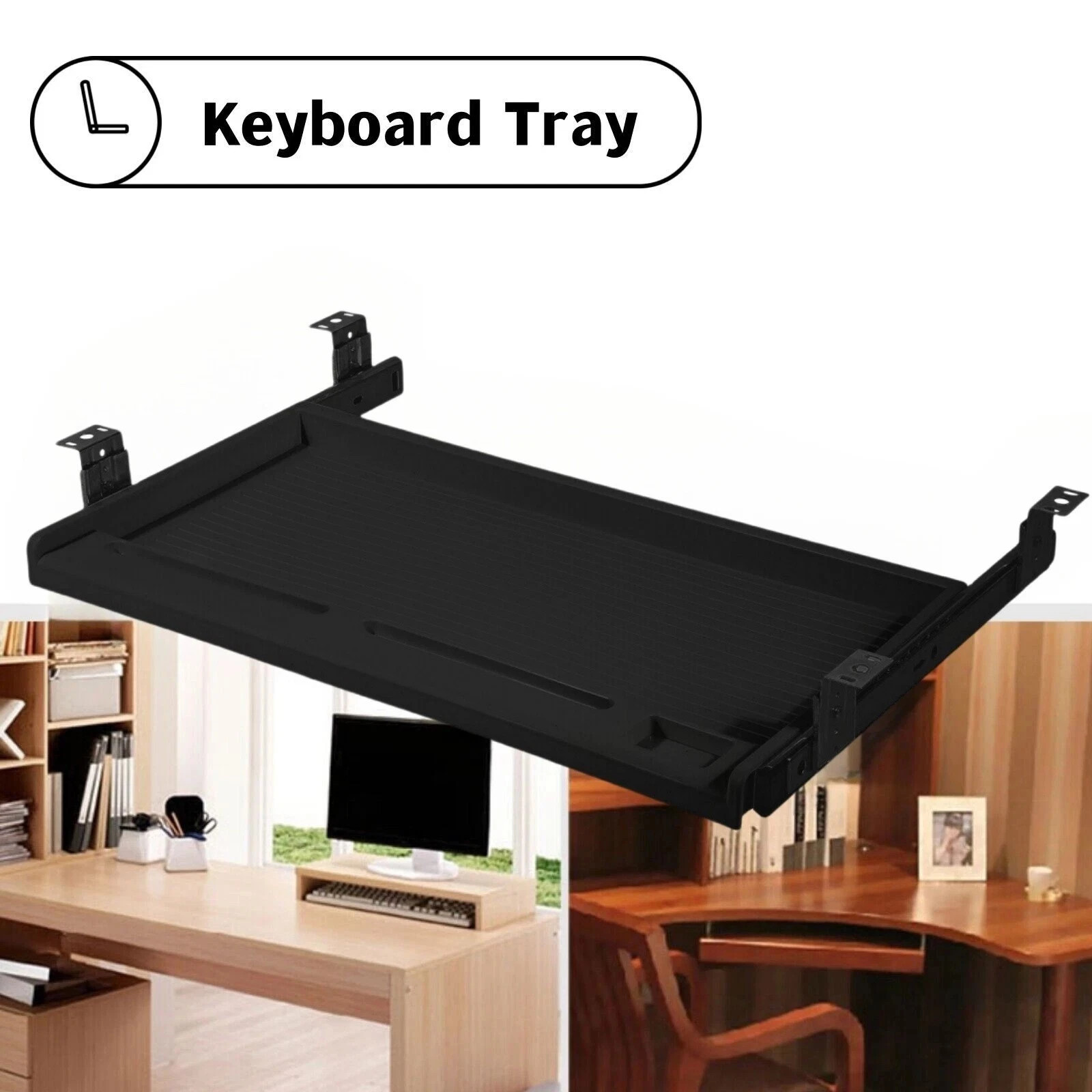 Under Desk Keyboard Tray, 21" Wx15"D Sturdy Key Board Tray U