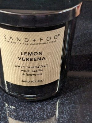 Sand & Fog Lemon Verbena 10 oz Single Wick Candle Limoncello, Vanilla & Musk 