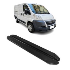 Trittbretter Seitenschweller für Peugeot Boxer 2006-2014 L1 Aluminium Schwarz 2x