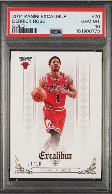Panini Excalibur 2014-15 Derrick Rose Gold /10 #70 PSA 10 Pop 1