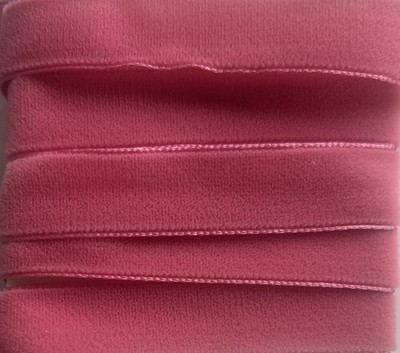 Vintage  5/8  Aralia Rose Pink Velvet Ribbon Rayon 5 yards French Made # 495 B42