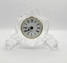 Vintage Crystal Desk Mantel Shelf Clock Quartz Untested Excellent Condition