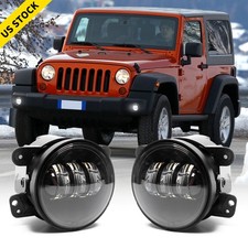 Pair 4 Inch Led Fog Lights Driving Lights Plugplay For Jeep Wrangler Jk Tj Cj