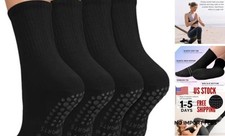 Pilates Socks for Women Non Slip Grip Socks for Yoga, Small-Medium E05-black 4