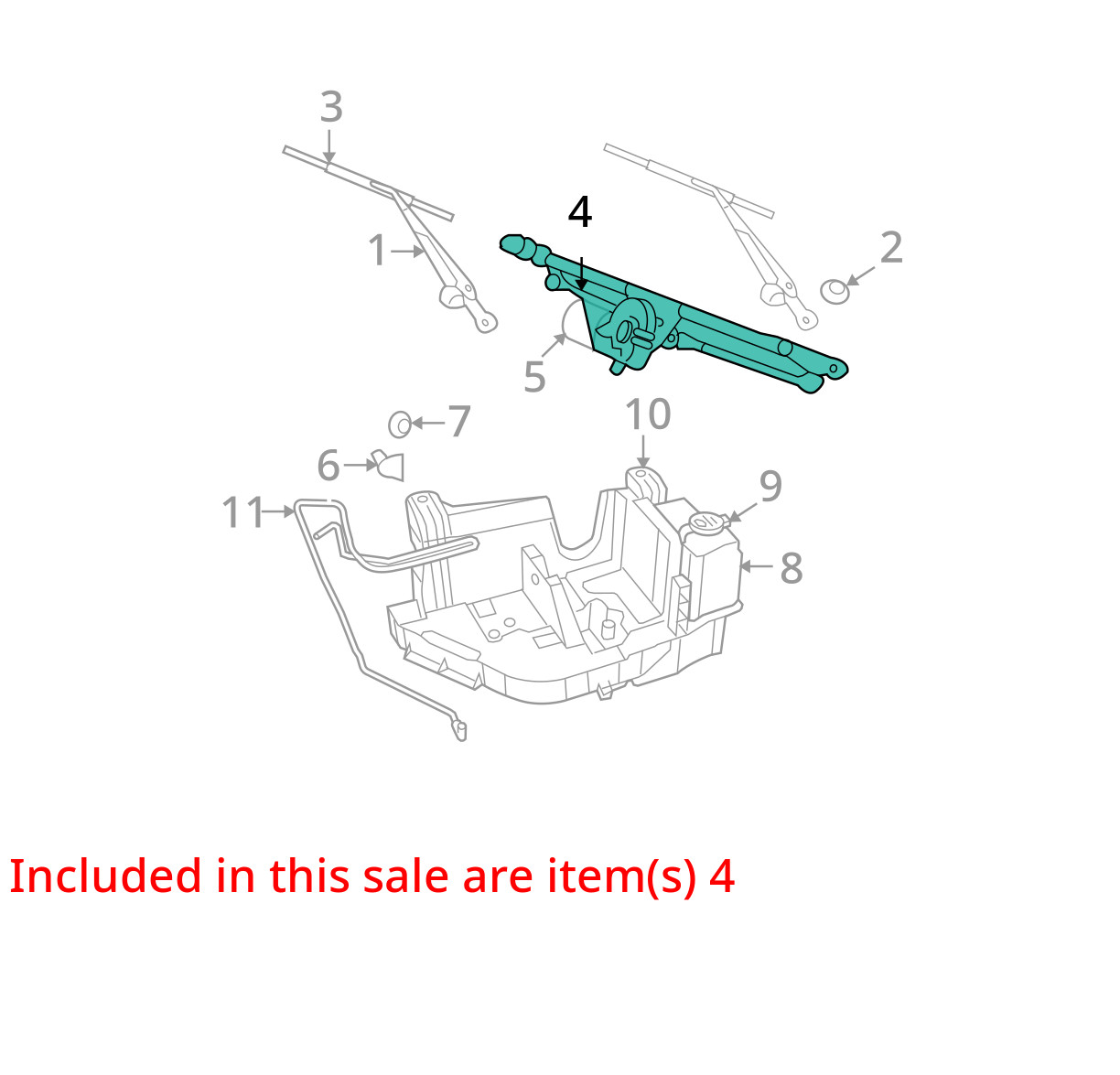 2012 Jeep Wrangler Windshield Wiper Transmission OEM 91K Miles - LKQ440475296 thumbnail 4