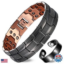 Fashtour 3X Copper Magnetic Bracelet For Men, Pure Copper, Adjustable Fit