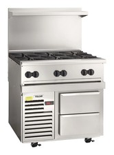 Vulcan 36R-6B Endurance 6 Burner Gas Range w/ 2 Drawer Refrigerated Base