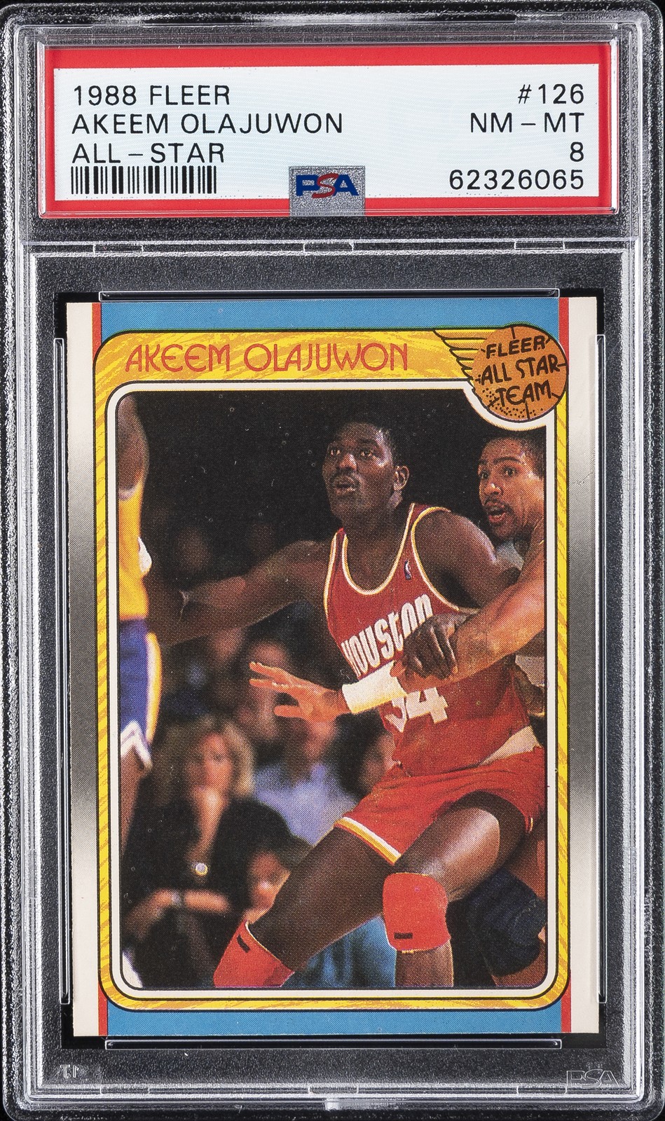 1988 FLEER ALL-STAR #126 AKEEM OLAJUWON PSA 8