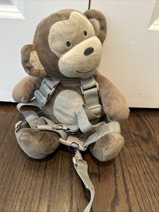 GOLDBUG Safety Traveling Plush Monkey Harness 13" Brown Leash Toddler Backpack