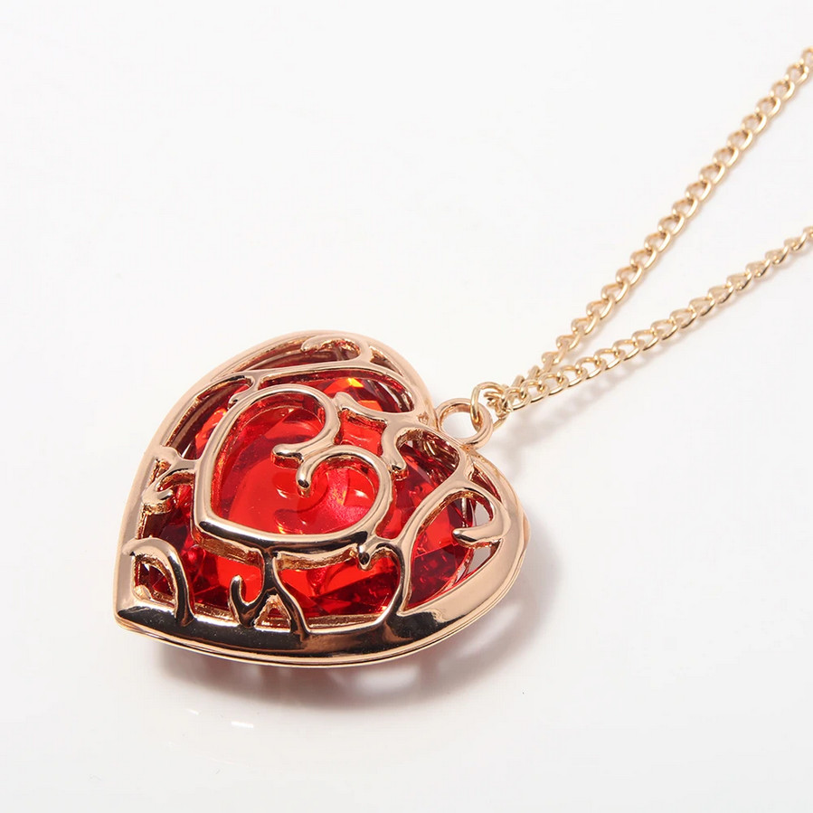 Zelda Link Heart Necklace Video Game Jewelry Love Pendant