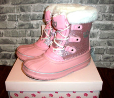Juicy Couture Pink Glitter Girl's sz 5 Escalon Snow Boots Waterproof New W/ Box