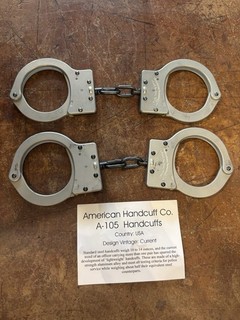 Vintage Handcuffs American Handcuff Co. A 105 Handcuffs Lot Of 2 Aluminum Alloy